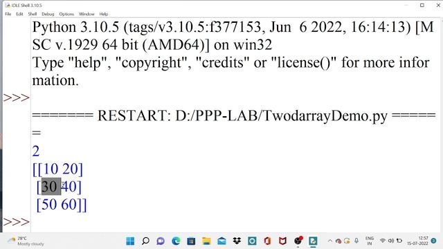 NumPy 2D Arrays смотреть онлайн
