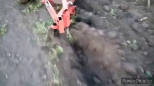 Пахота в два лемеха минитрактором