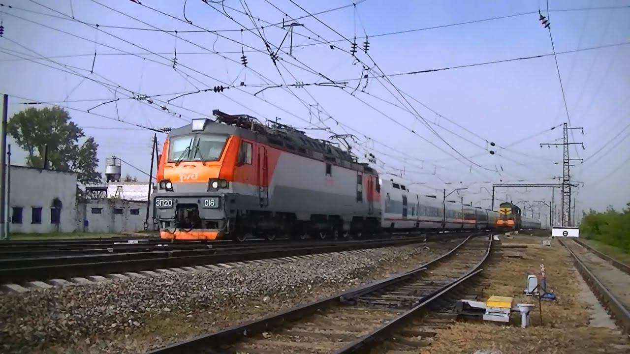 РЖД ЭП20-016 с поездом "Стриж" Москва - Нижний Новгород смотреть онлайн