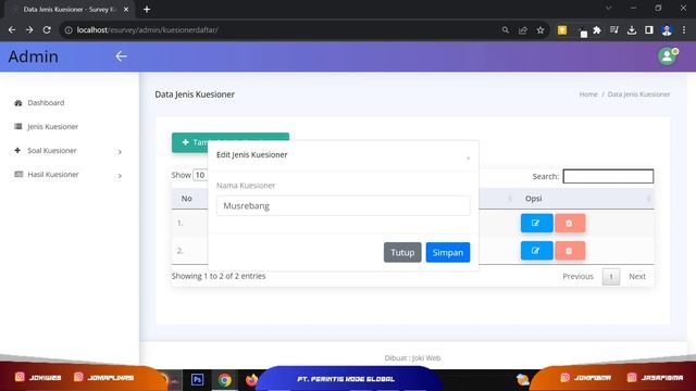Website Survey Kepuasan Masyarakat dan Indeks Kepuasan Masyarakat (IKM) PHP Mysql