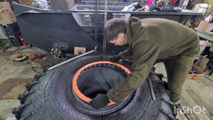 ТРОМ-16 монтаж колеса на 25 диски.