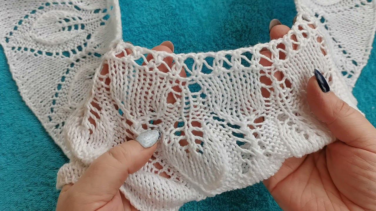 Летний топ. Часть 1. Ажурная горловина #ажурнаягорловинаспицами