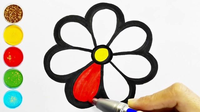 Rainbow Flower ?️ Drawing | Painting & Colouring for Kids | How to Draw a Flower #142