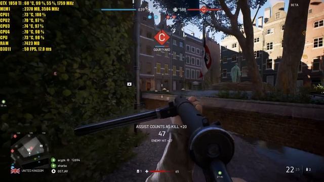 Battlefield 5 : GTX 1050TI 4GB + i5 4590 смотреть онлайн