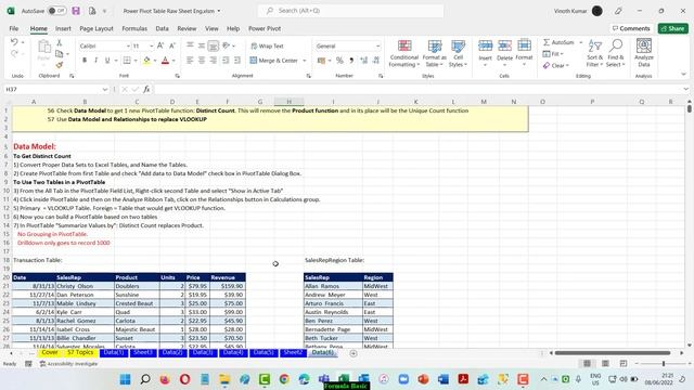Introduction to Data Model and Relationship from Excel 2016 Version - Power Query & Pivot 1.0