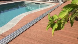 Терраса вокруг бассейна, отделка бассейна террасной доской