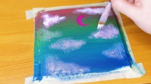 Moon in pink clouds | Art Tutorial | 30/8 days challenge | Урок рисования| Луна в розовых облаках