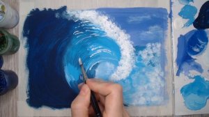 Как нарисовать волну гуашью