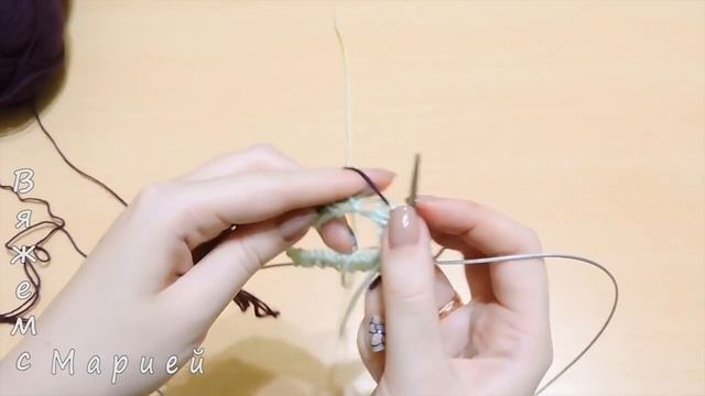 Митенки спицами в технике Бриошь Часть 1 // Brioche Stitch