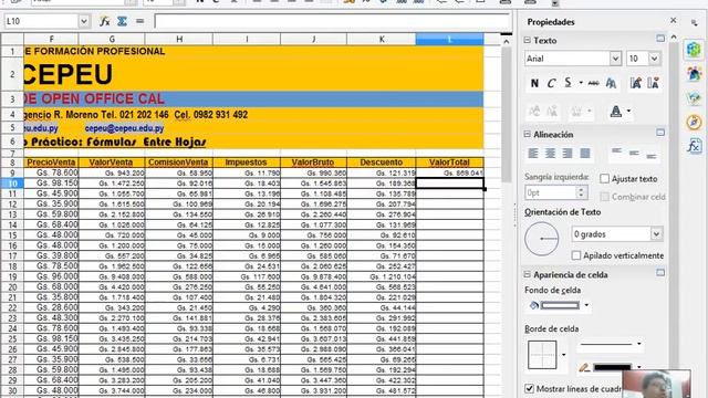 Primer documento Práctico de Open Office Calc 4.0.1 смотреть онлайн