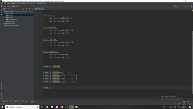 Python Turtle Graphics Tutorial #3 - Key Presses & Events