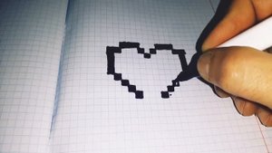 Как нарисовать красивое Сердечко по клеточкамКак нарисовать по клеточкам маленькие рисунки