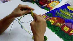 интарсия спицами.