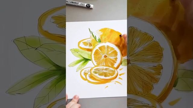 How to draw a lemon. Speedpaint. SKETCHMARKER