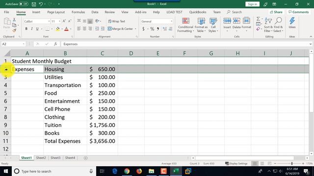 How To Prepare Student Budget In Excel - Step by Step Tutorial