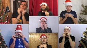 Deck the Halls. Happy New Year from Russian harmonica players