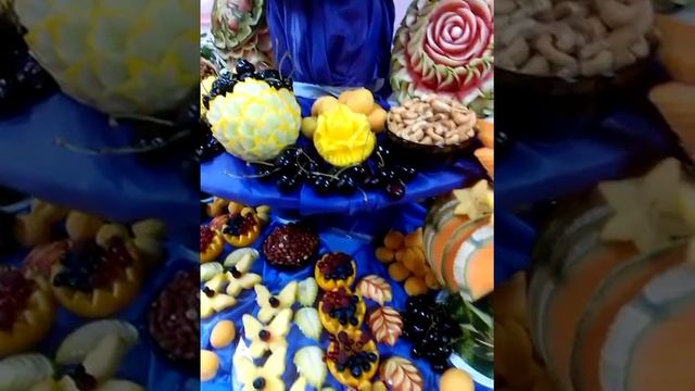 Трехъярусная композиция из фруктов смотреть онлайн