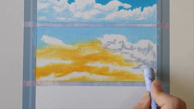 Clouds Drawing with Oil Pastels смотреть онлайн