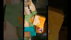 Анимация minecraft рейд на деревню жителей !!!!! Алекс и Стив !!