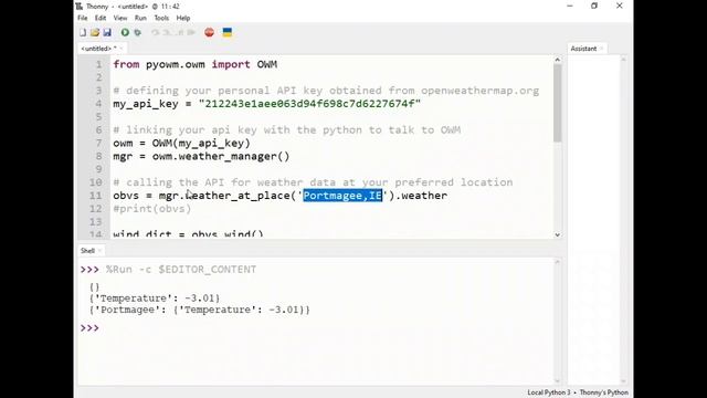 Open Weather Map in Python