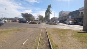 Walk along the train line through the centre of Lautoka, Fiji ?