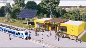 Railway station SOLAR PANEL ANIMATION visualization 3D how tesla works солнечные панели в Казахстане