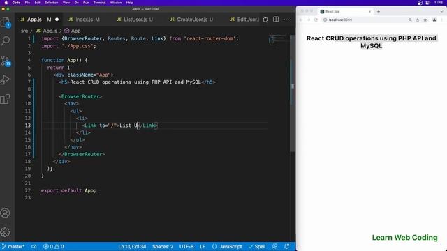 E2-REACT CRUD: Create Link and Handle Routing in React | react-router ...