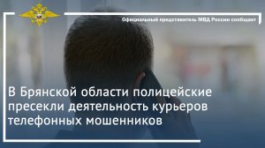 В Брянской области полицейские пресекли деятельность курьеров телефонных мошенников
