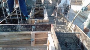 Заливка фундамента.