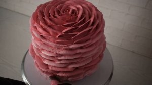 3D торт РОЗА украшение БЗК ОДНОЙ НАСАДКОЙ! Подробный МК ! 3D ROSE TORTE mit nur einer Spritztülle !