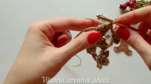 Вязаная СНЕЖИНКА из джута крючком. Новогодний декор, ёлочная игрушка своими руками. Christmas DIY.