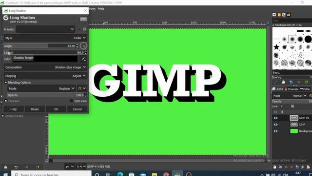 3D Long Shadow Text In Gimp