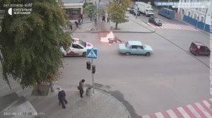 В Житомире мотоциклист попал в огненное ДТП