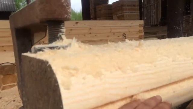 Обработка паза для сруба