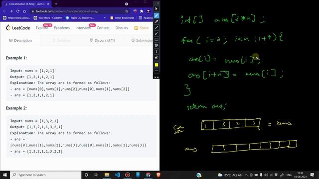 1929. Concatenation of Array | Zero to FAANG Kunal | Assignment Solution | Leetcode | Shapnesh