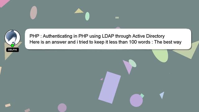 PHP : Authenticating in PHP using LDAP through Active Directory смотреть онлайн