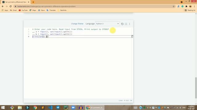 HackerRank Set.symmetric_difference() Operation problem solution in Python | Python solutions