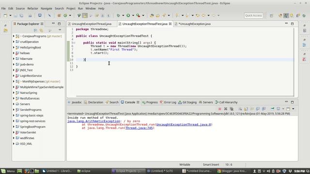 How do you handle an unhandled exception in the thread in java смотреть онлайн