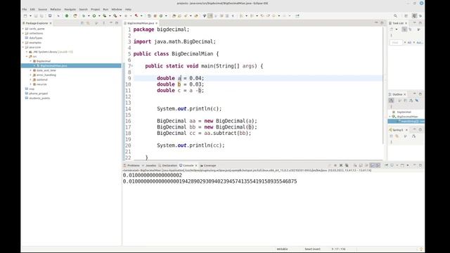 java BigDecimal vs normal double - جافا смотреть онлайн