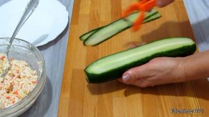 Праздничная ЗАКУСКА из Огурцов Вкусные Рулетики из Огурцов с Начинкой Рецепт.