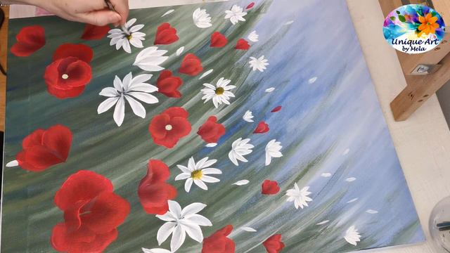 OneStroke Poppies And Daisies Painting How To Project смотреть онлайн