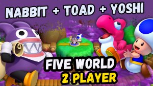 New Super Mario Bros. U Deluxe – 2 Players World 5 (Nabbit + Blue Toad)