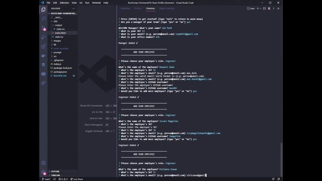 Team Profile Page Generator
