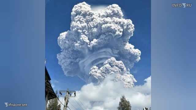 Зрелищное Извержение вулкана Синабунг в Индонезии смотреть онлайн