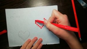 Рисуем сердечко по клеточкам! Очень просто. Пошагово.