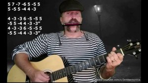 У Курского вокзала (х/ф Кортик), губная гармошка С + табы