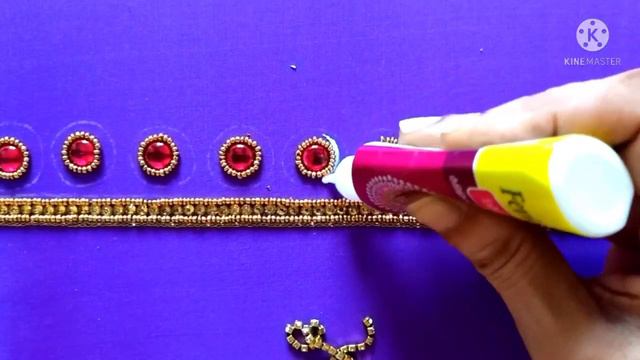 Aari work with normal stitching needle.heavy bridal blouse design. #Handembroidery