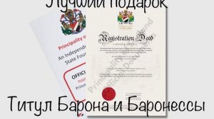Титул Барона и Баронессы Англии (Sealand) - оригинальный подарок