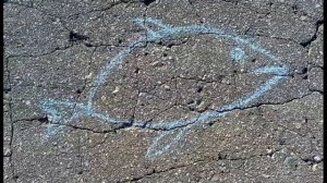 Белым мелом.