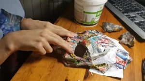 Папье-маше кошачий череп [первый раз делаю маску папье-маше дома]